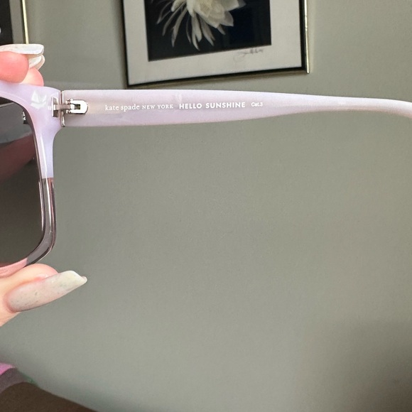 Kate Spade Lilac Sunglasses with Green Case - Picture 5 of 7